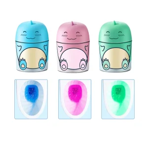 Automatic Blue Bubble Toilet Bowl Cleaner Gel Eco-Friendly Cute Character Deodorizer Slow-Release Formula