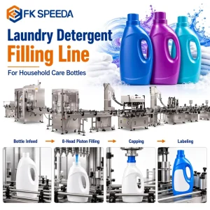 Automatic Bottle Filling and Capping Machine with Piston System for Laundry Detergent HDPE Containers