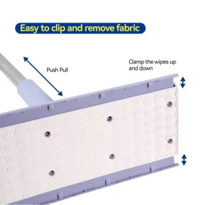 Automatic Clamping Floor Cleaning Mop Reusable Head Replaceable Wipes Towel Non Woven Cloth Wet Tissue Window Wiper Flat Mop