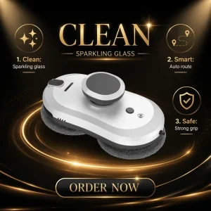 Automatic Electric Window Cleaning Robot with Remote Control and Vacuum Suction