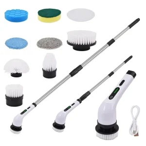 Automatic Electric for Spin Scrubber Plastic Cleaning Tools for Bathroom Bathtub Tile Floor Window and Tub Clean Brush Heads