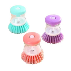 Automatic Liquid-Adding Dishwashing Brush Press-Type Pot Cleaning Brush