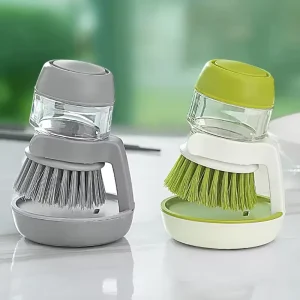 Automatic Liquid Adding Kitchen Cleaning Brush Household Plastic Pot Wash Brush Dishware Lazy Clean Brush Does Not Touch Hands
