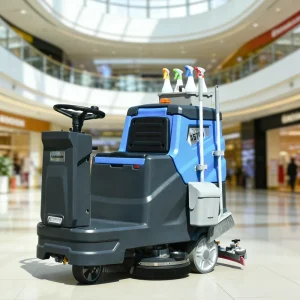 Automatic Ride-On Floor Scrubber Sweeper for Commercial Cleaning