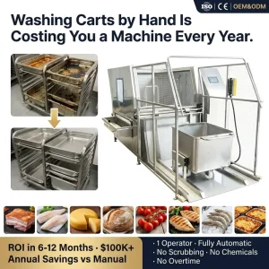 Automatic SUS304 Industrial Trolley and Bin Washer-Disinfector for Meat and Dairy Plants
