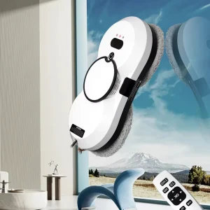 Automatic Window Cleaning Robot with Water Spraying, Vacuum, and Streak-Free Cleaning
