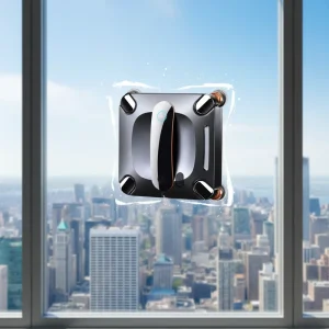 Automatic Window Glass Cleaning Robot with Liquid Spray