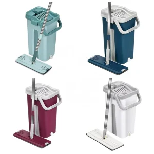 Automatic for with Steel Pole Bucket Telescopic Handle 80-90% Dehydration Rate Magic Microfiber Mop for Home Floor Cleaning