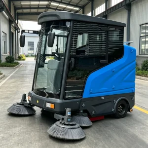 Autonomous Floor Cleaning Road Sweeper with Wire Brush