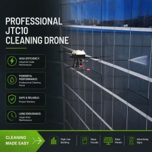 Autonomous High-Altitude Window Washing Drone for Industrial Solar Panel and Building Maintenance