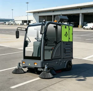 Autonomous Industrial Floor Cleaning Sweeper with Enclosed Cabin Vacuum System