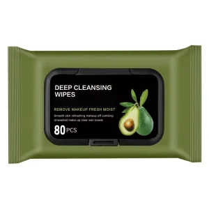 Avocado Essence Non-Woven Eco-Friendly Makeup Remover Wipes Easily Removes Leftover Makeup Gentle and Skin-Friendly Cleansing