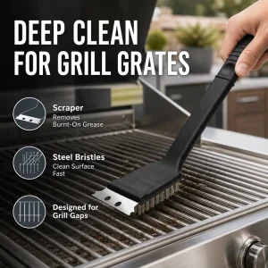 BBQ Cleaning Brush with PP Handle for Grill Grates, Roasters, and Baskets