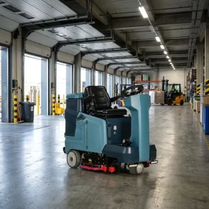 BISON(CHINA) Ride on Floor Scrubber Sweeper Battery 1100W 4200㎡ h 110cm Brush 100L Industrial Professional Cleaner