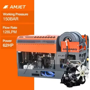 BS15128 Diesel Sewer Drain Jetter Machine 150bar 128lpm for Municipal Plumbing Dredging