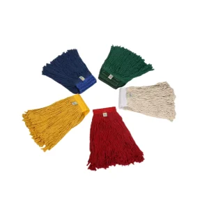 BSCI GRS Blue Wet Mop Head, Cut-End or Looped-End Cotton with Mop Clip