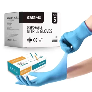 BSS017 Blue Diamond Blend Nitrile Gloves Medium 100-Count Powder-Free EN420 Certified for Examination Household and Food Use
