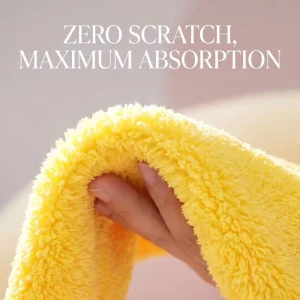 BZX Edgeless Microfiber Coral Fleece Car Drying Towel 16×16 Inch Square Cleaning Cloth for Wash Detailing Buffing Polishing
