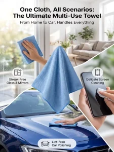BZX Microfiber Glass Cloth Quick Dry Absorbent Streak Free for Window & Mirror Cleaning