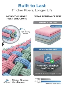 BZX Square Microfiber Cleaning Cloths 100% Polyester Soft Warp Knitted Lint-Free 200gsm Car Detailing Home Kitchen Dish