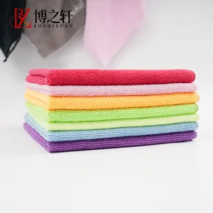 BZX Warp Knitted Square Microfiber Quick Dry Double Sided Anti Grease Cleaning Cloth for Car Kitchen Home Use Eco Friendly