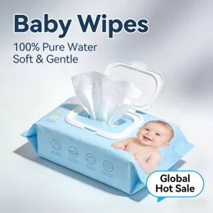 Baby Cleansing Wipes Eco Friendly Antibacterial Extra Soft 80 Pieces Disposable HugiBaby