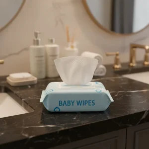 Baby Lemon-Scented Hypoallergenic Alcohol-Free Non-Woven Wet Body Wipes 15x20cm 80 Count