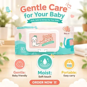 Baby Wet Wipes Safe Soft Skin Friendly Essential Infant Care Pack Gentle Hypoallergenic Moist Tissues Bulk Family Use