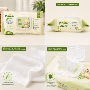 Baby Wipes Con Aloe Vera Suaves Para Piel Sensible Water Cleaning OEM Baby Wet Wipes