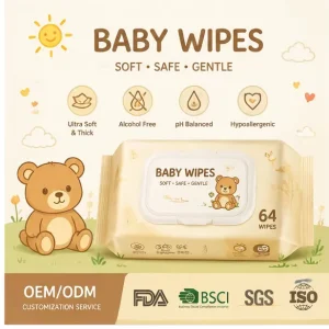Baby Wipes Eco Friendly Disposable Spunlace Fabric with RO Pure Water Designed for Newborn Daily Use Custom Packaging