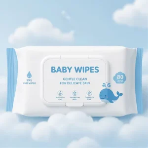 Baby Wipes Spunlace Nonwoven RO Pure Water Soft Moisturizing Hypoallergenic Customizable Size for Sensitive Infant Skin