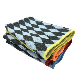 Bamboo Charcoal 40x40cm Diamond Shape Absorbent Microfiber Towel for Household Kitchen Dusting Lint-free Antibacterial Quick Dry