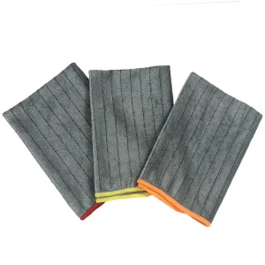 Bamboo Charcoal Fiber 40x40cm Ultra Absorbent Microfiber Tea Towel for Kitchen Desktop and Bar Counter Drying Lint-free Reusable