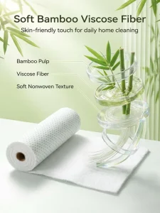Bamboo Fiber Disposable Cleaning Cloth Roll for Kitchen and Home