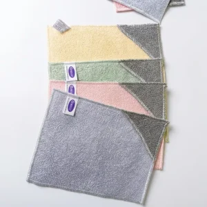 Bamboo Fiber Eco Friendly Dish Cloth Dual Purpose Kitchen Towel High Absorption Small Square Cleaning Towel for Washing Dishes