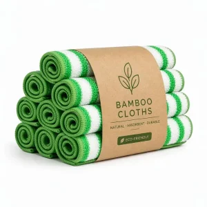 Bamboo Fiber Kitchen Cleaning Cloths Absorbent Reusable Dish Towels Washable Cleaning Rags