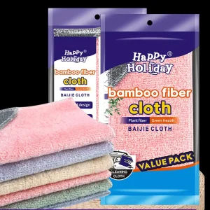 Bamboo Fiber Kitchen Cleaning Towel Microfiber Clean Cloth Wipes