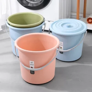 Bath Blue Green Pink Plastic Water Bucket Plastic Cleaning Bucket with Handle