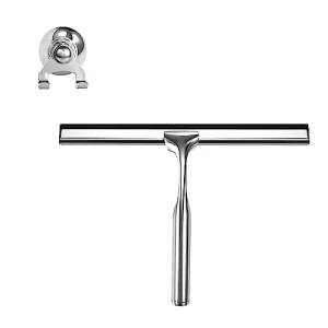 Bath Wiper with Bracket Stainless Steel Window Wiper for Bathroom Kitchen Mirror Tile Window Car Glass Cleaning