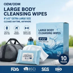 Bathing Wipes with No Rinse Formula Smooth Skin Friendly Unscented Designed for Nursing Home Bedridden Patients