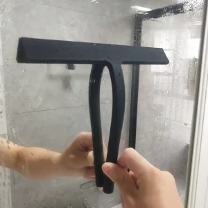 Silicone Glass Squeegee with Hook for Bathroom Windows and Shower Glass