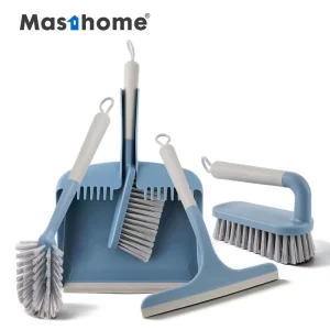 Bathroom Kitchen Crevice Cleaning Scrubbing Brush Broom Set with Floor Brush