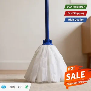 Bathroom Non-Woven Mop Head Refill with Manual Wringing for Wet and Dry Mopping