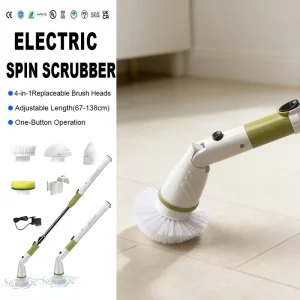 Bathroom Scrub Electric Cleaning Brushes With Replaceable Head Cordless Multi purpose Spin Scrubber Cleaning Brush