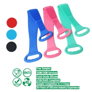 Bathroom and Bath Products Shower Body Cleaning Handle Bristles Shampoo Brush Massage Exfoliating Silicone Back Scrubber