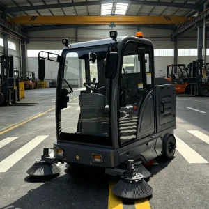 Battery-Operated Floor Cleaning Machine Road Sweeper for Factory, Plant, Parking Lot, Community Road, Warehouse and Logistics Park