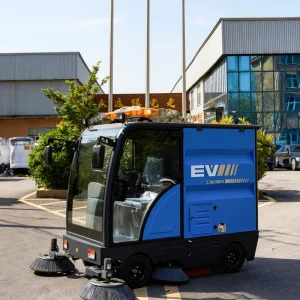 Battery-Operated Floor Sweeper with Dust Bin, Double Brushes, and Fog Cannon