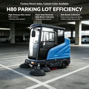 Battery-Operated Outdoor Sanitation Floor Sweeper for Community Roads, Factory Direct Supply