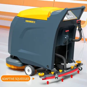 Battery-Powered Industrial Robotic Floor Scrubber Dryer with Squeegee Blade