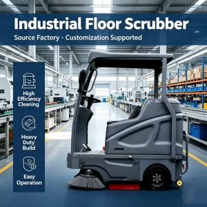 Battery-Powered Ride-On Electric Road Sweeper for Warehouse, Factory, and Parking Areas